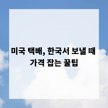미국 택배, 한국서 보낼 때 가격 잡는 꿀팁