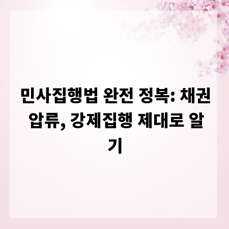 민사집행법 완전 정복: 채권 압류, 강제집행 제대로 알기