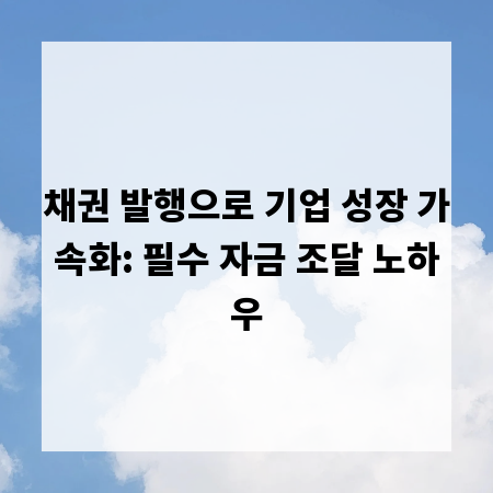 채권 발행으로 기업 성장 가속화: 필수 자금 조달 노하우