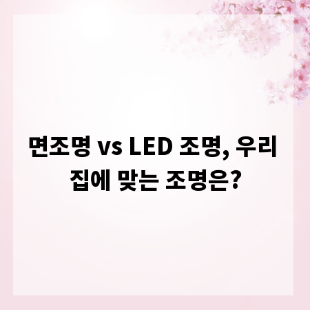 면조명 vs LED 조명, 우리 집에 맞는 조명은?