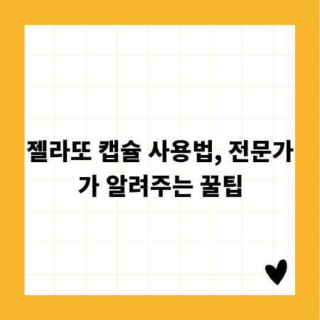 젤라또 캡슐 사용법, 전문가가 알려주는 꿀팁