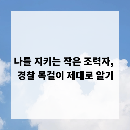 나를 지키는 작은 조력자, 경찰 목걸이 제대로 알기