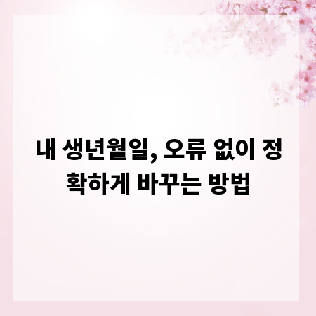 내 생년월일, 오류 없이 정확하게 바꾸는 방법