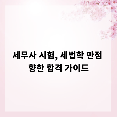 세무사 시험, 세법학 만점 향한 합격 가이드