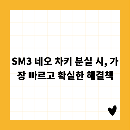 SM3 네오 차키 분실 시, 가장 빠르고 확실한 해결책