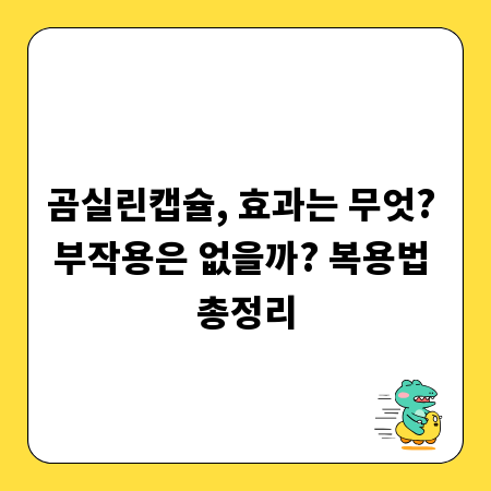 곰실린캡슐, 효과는 무엇? 부작용은 없을까? 복용법 총정리