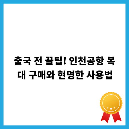 출국 전 꿀팁! 인천공항 복대 구매와 현명한 사용법