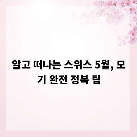 알고 떠나는 스위스 5월, 모기 완전 정복 팁