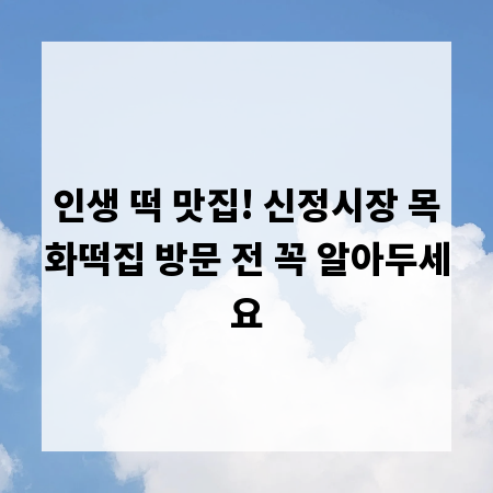 인생 떡 맛집! 신정시장 목화떡집 방문 전 꼭 알아두세요