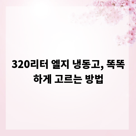 320리터 엘지 냉동고, 똑똑하게 고르는 방법