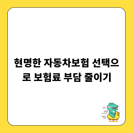 현명한 자동차보험 선택으로 보험료 부담 줄이기