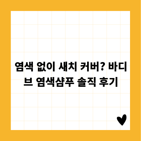 염색 없이 새치 커버? 바디브 염색샴푸 솔직 후기
