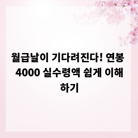 월급날이 기다려진다! 연봉 4000 실수령액 쉽게 이해하기