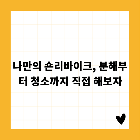 나만의 숀리바이크, 분해부터 청소까지 직접 해보자