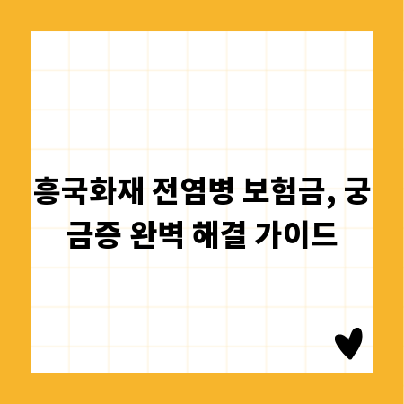 흥국화재 전염병 보험금, 궁금증 완벽 해결 가이드
