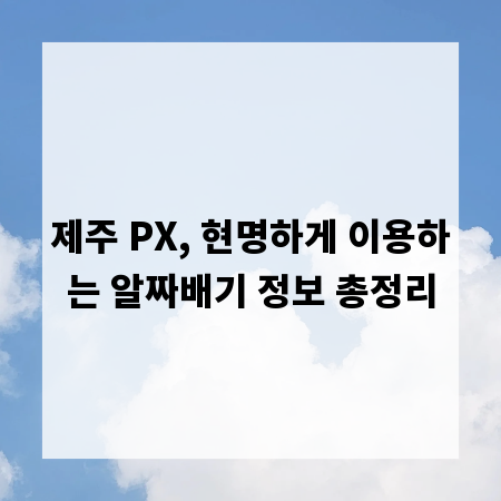 제주 PX, 현명하게 이용하는 알짜배기 정보 총정리