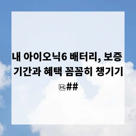 내 아이오닉6 배터리, 보증 기간과 혜택 꼼꼼히 챙기기
##