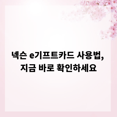 넥슨 e기프트카드 사용법, 지금 바로 확인하세요