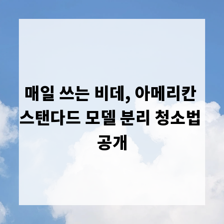 매일 쓰는 비데, 아메리칸 스탠다드 모델 분리 청소법 공개