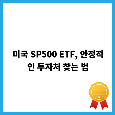 미국 SP500 ETF, 안정적인 투자처 찾는 법