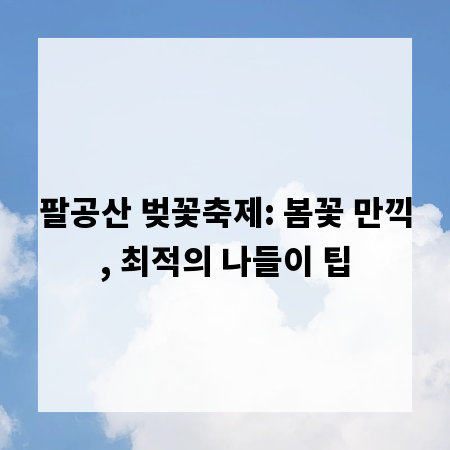 팔공산 벚꽃축제: 봄꽃 만끽, 최적의 나들이 팁