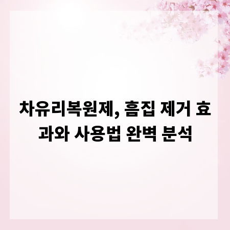 차유리복원제, 흠집 제거 효과와 사용법 완벽 분석