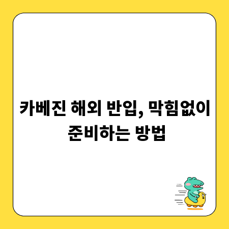 카베진 해외 반입, 막힘없이 준비하는 방법