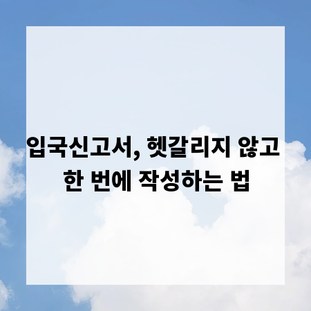 입국신고서, 헷갈리지 않고 한 번에 작성하는 법