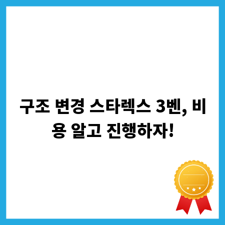 구조 변경 스타렉스 3벤, 비용 알고 진행하자!