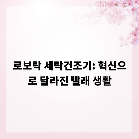 로보락 세탁건조기: 혁신으로 달라진 빨래 생활