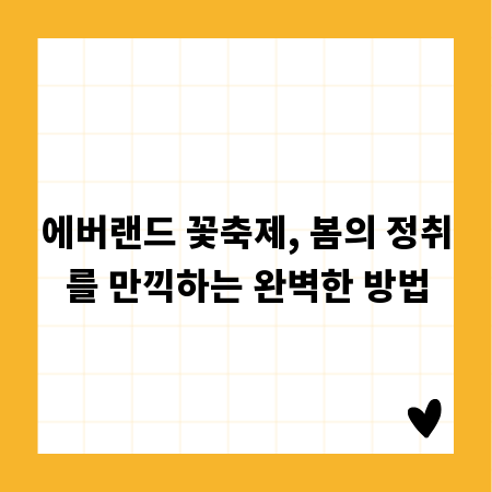 에버랜드 꽃축제, 봄의 정취를 만끽하는 완벽한 방법