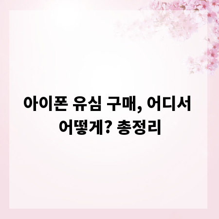 아이폰 유심 구매, 어디서 어떻게? 총정리