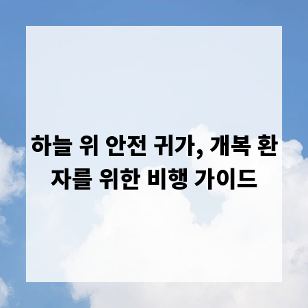 하늘 위 안전 귀가, 개복 환자를 위한 비행 가이드