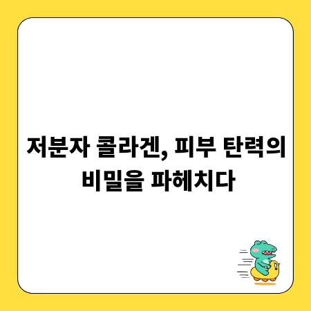 저분자 콜라겐, 피부 탄력의 비밀을 파헤치다