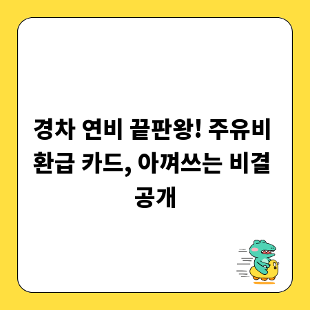 경차 연비 끝판왕! 주유비 환급 카드, 아껴쓰는 비결 공개