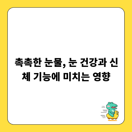 촉촉한 눈물, 눈 건강과 신체 기능에 미치는 영향