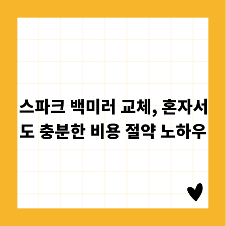 스파크 백미러 교체, 혼자서도 충분한 비용 절약 노하우