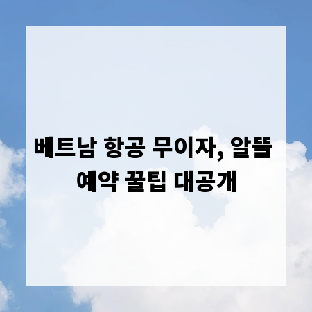 베트남 항공 무이자, 알뜰 예약 꿀팁 대공개